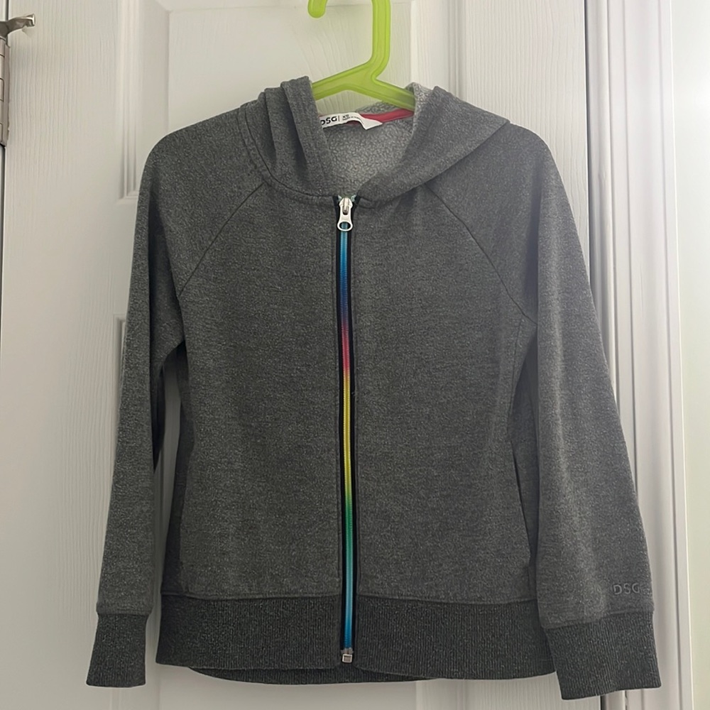 Girls, gray hooded sweatshirt